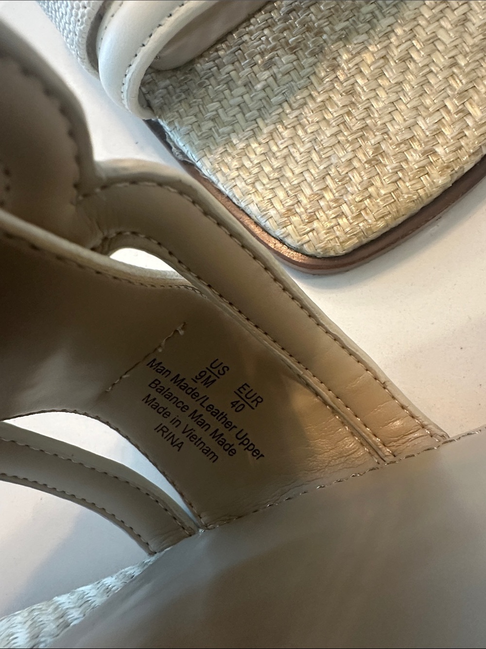 Sam Edelman cream Leather Slide Mules with Woven Insole - Picture 8 of 8